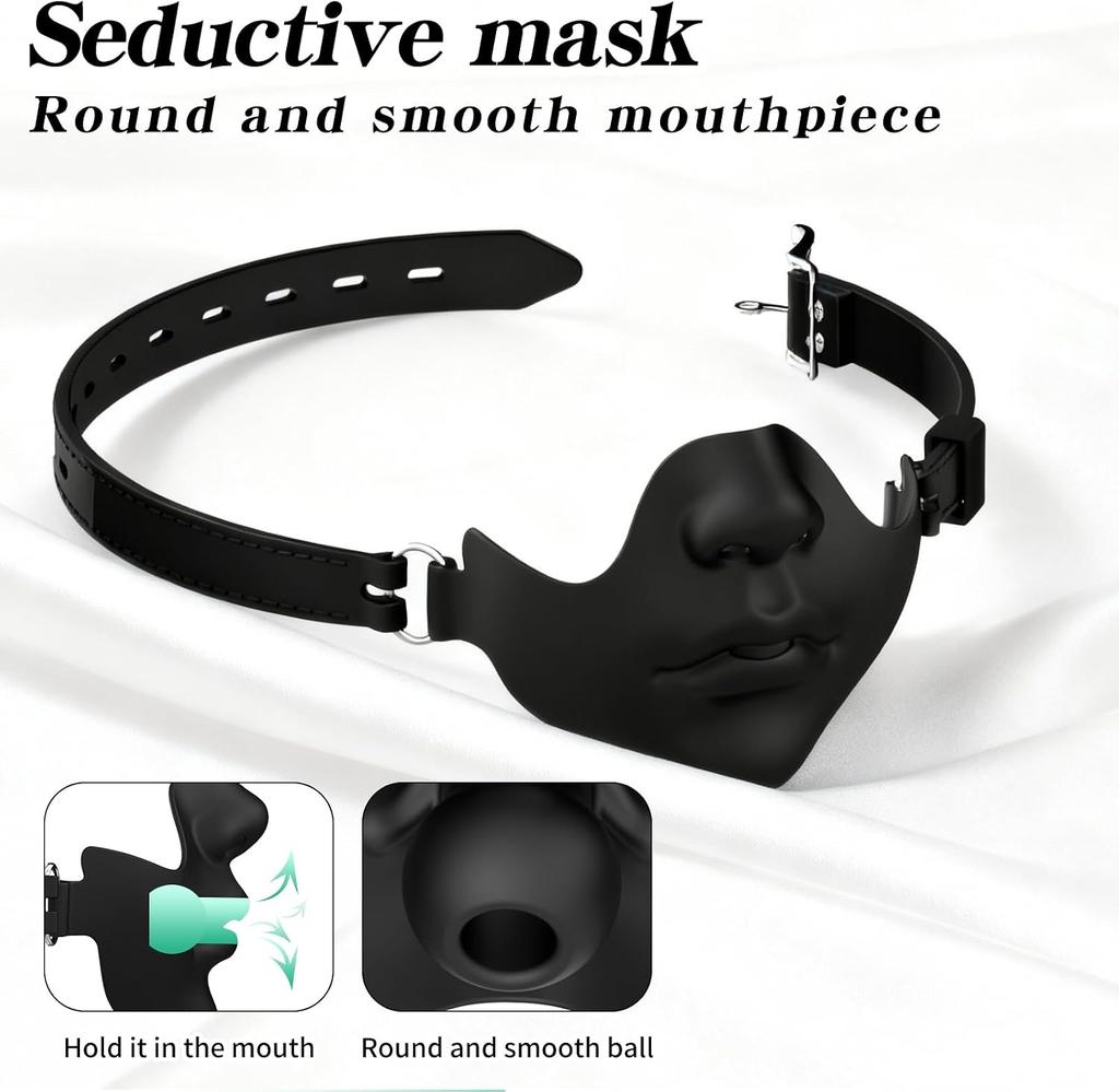 New Adult Novelty: Fetish Mask and Mouth Gag – Restraint Gear for Couples' Play and Adult Fun