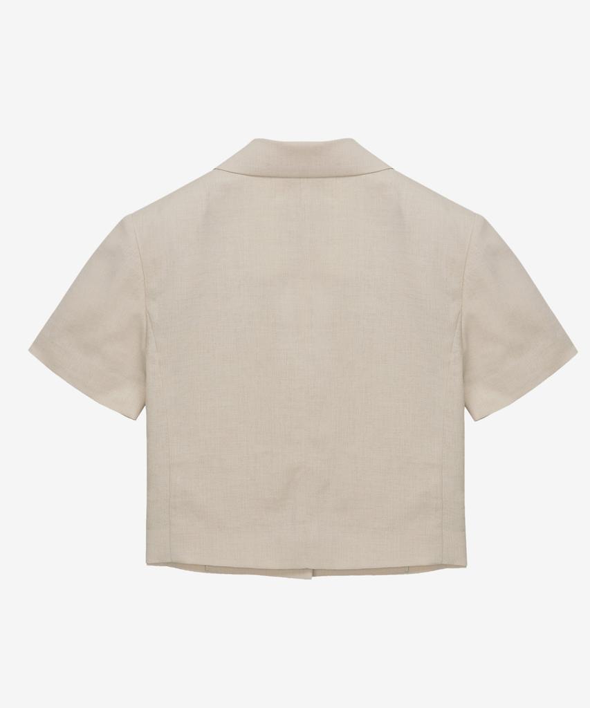 Mind Bridge Women [W] Cropped Short Sleeve Jacket - 2 Colors Myjk3203