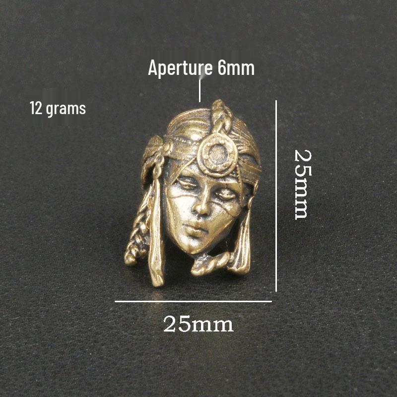 

Латунный кулон-нож воина-женщины в племенном стиле: EDC Шарм, Аксессуар из паракорда, Брелок DIY Разделительная бусина