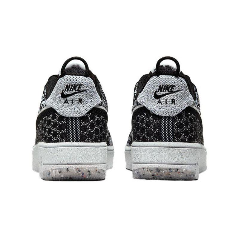 Nike Air Force 1 Flyknit NN GS Low Top Skate Shoes Black White DM1060-001