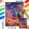 Aladdin and Jasmine Christmas Magic Carpet Oil Paint by Numbers Painting Kit Hand Painted Home Decor Gift