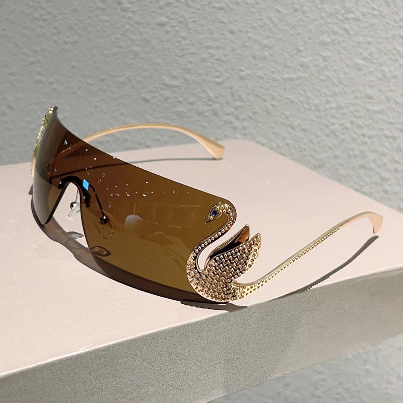 Rimless Y2k Sunglasses Women Fashion Monoblock Gradient Shades  New Trendy Luxury Brand Design Decor Sun Glasses