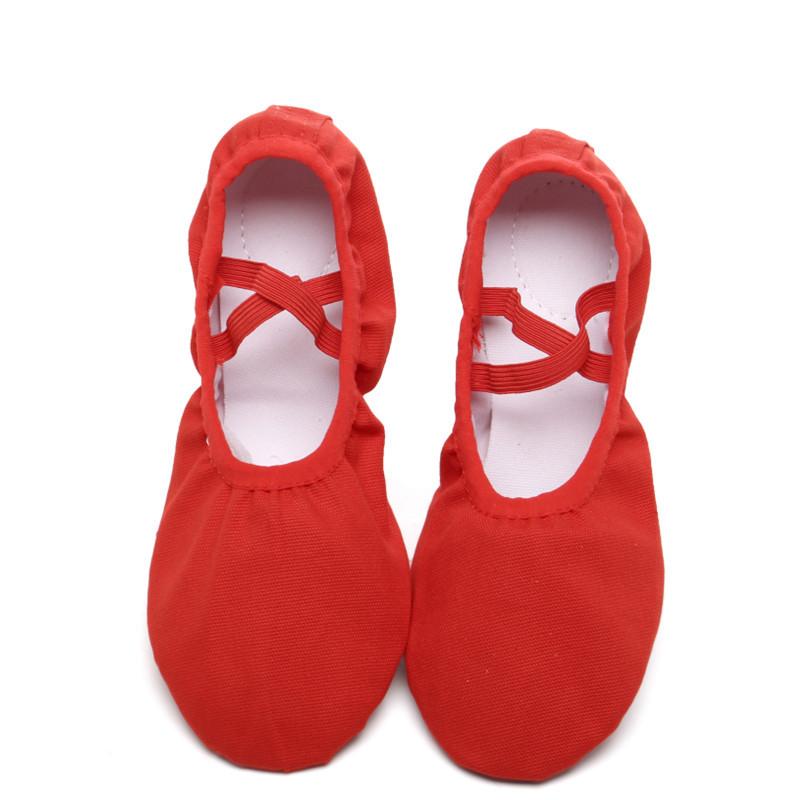 

Мода Профессиональная Детская Обувь для Танцев Холст Мягкая Подошва Танец Живота Йога Спортзал Балетные Пуанты Девочки Женщина Балерина для Танцев 34 красный