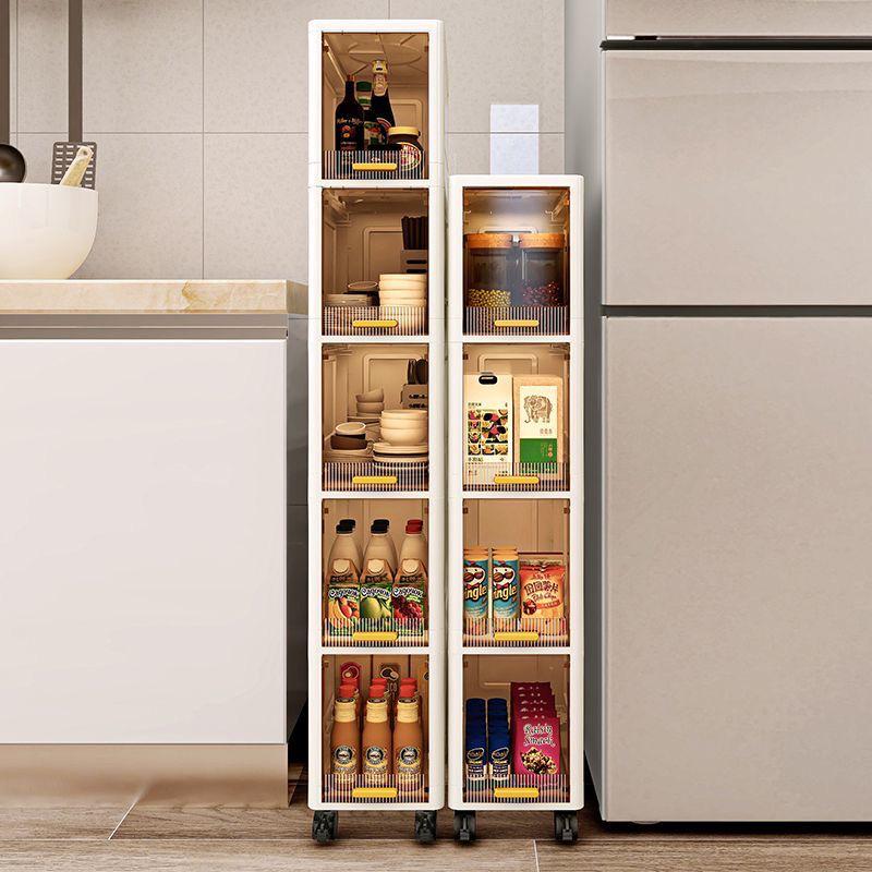 Multi-Layer Narrow Gap Storage Cabinet for Bathroom or Kitchen