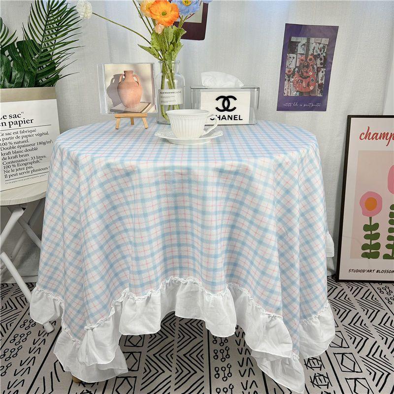 Spitze Runder Tischdecke Floraler Pastoraler Stil Picknick Party Dekorationstuch Ins Schmutzabweisend Antifouling Matte Süß