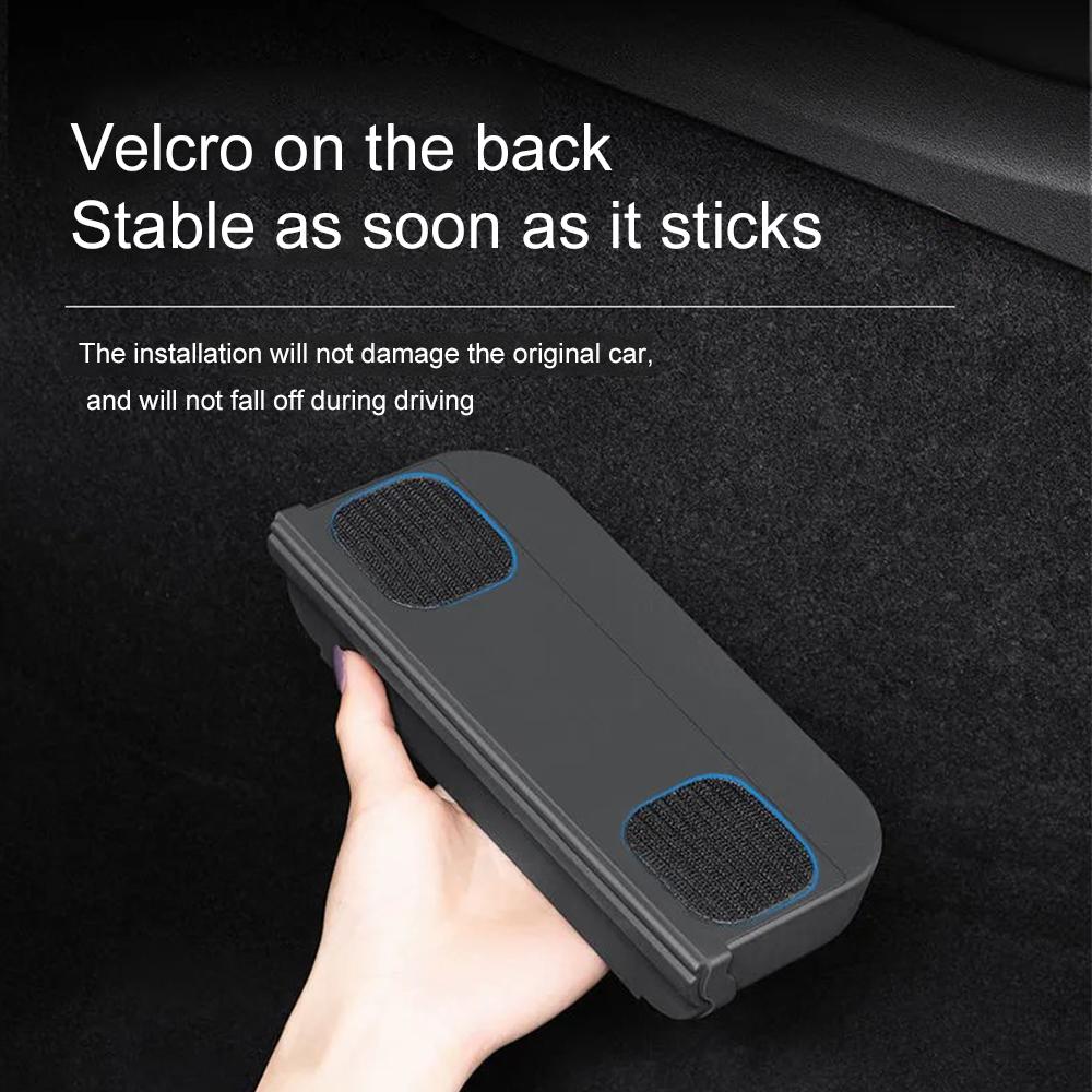 AABLU1 Glasses Case for Tesla Model 3 Y ModelY Sticky Seat Crevice Side Sunglasses Card Storage Box TPE Silicon Stickable Car Organizer