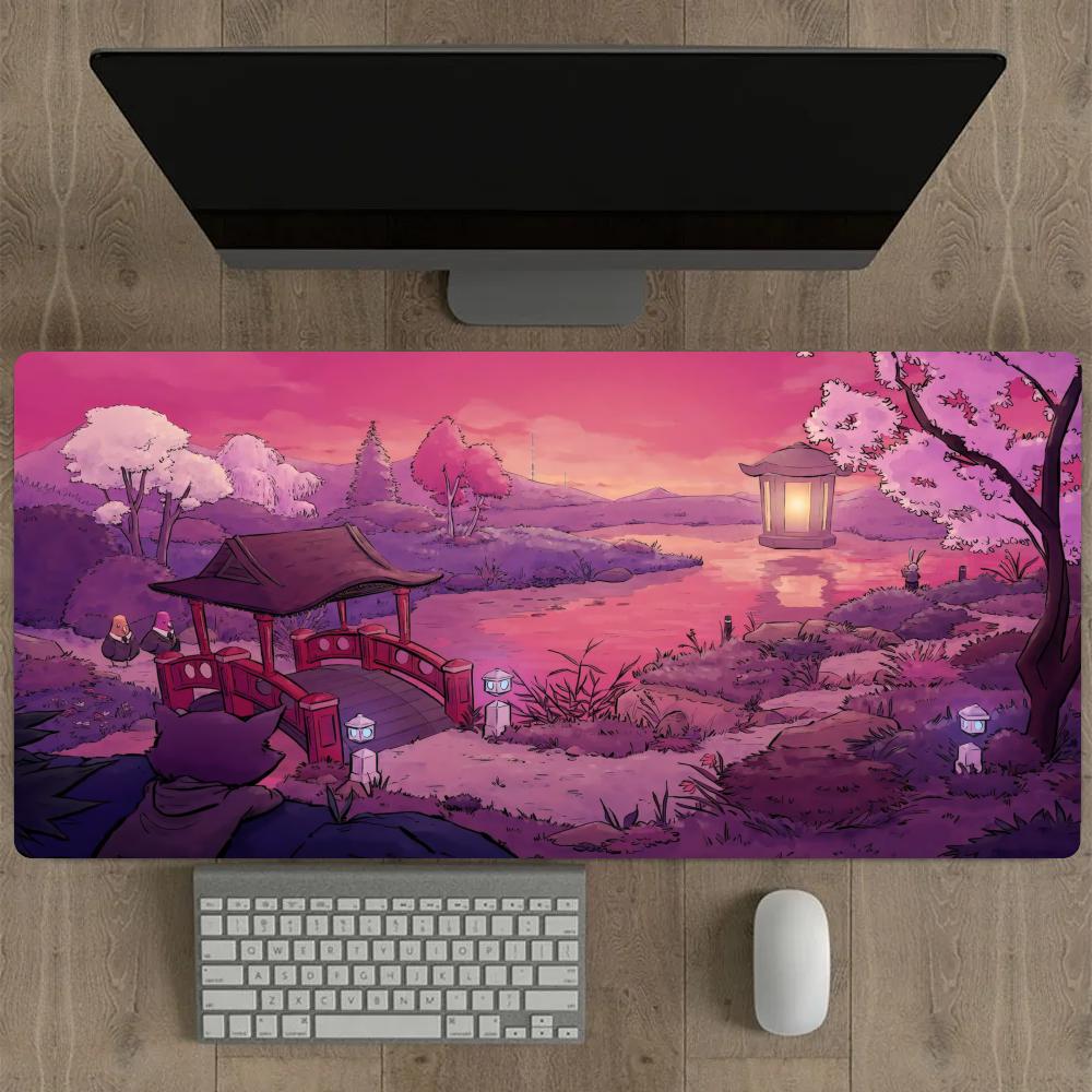 Romantisches Anime-Illustrationsdesign Großes Mauspadd Schreibtischunterlage Gaming-Matten Schreibtischzubehör Büro-Mauspad Tischmatten Mauspad