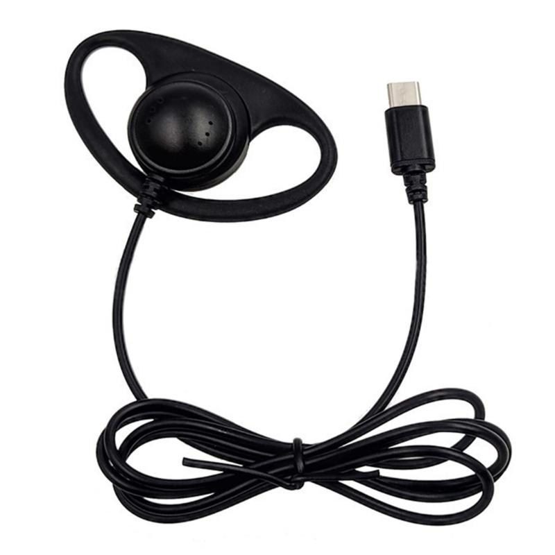 

USB C Ear Hook Single-Side Earphones Mono Earbud Corded Headsets Headphone Single Side for MP3 MP4 Mobile Phones Notebook