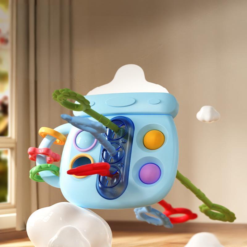 

Детские игрушки Монтессори для сенсорного развития, развивающие игрушки для обучения хватанию пальцев, развивающие игрушки для раннего развития, прорезывания зубов, без бисфенола-А, для детей от 1 до 3 лет синий