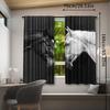 2pcs   2D Animal Horse Printed Curtains   Decorative Window Drapes   Rod Pocket Window Treatment   for Bedroom Living Room   Home Dec