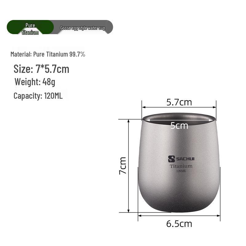 Ultralight Double-Layer Titanium Cup for Camping and Office