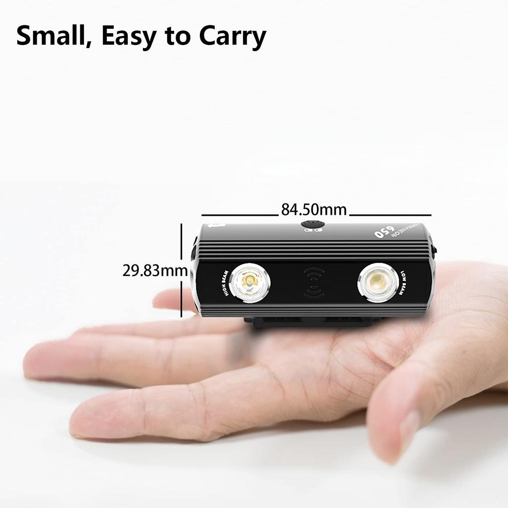 Volo UN 650 Night Riding Bike Dirt Bike Headlight for Scooters Road Dual Lens Bicycle Light with High and Low Beam USB Rechargeable Super Bright Bike