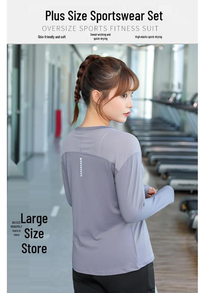 Women's Plus Size Yoga Set: Loose Fit Outdoor Sports & Fitness Wear for Spring/Autumn