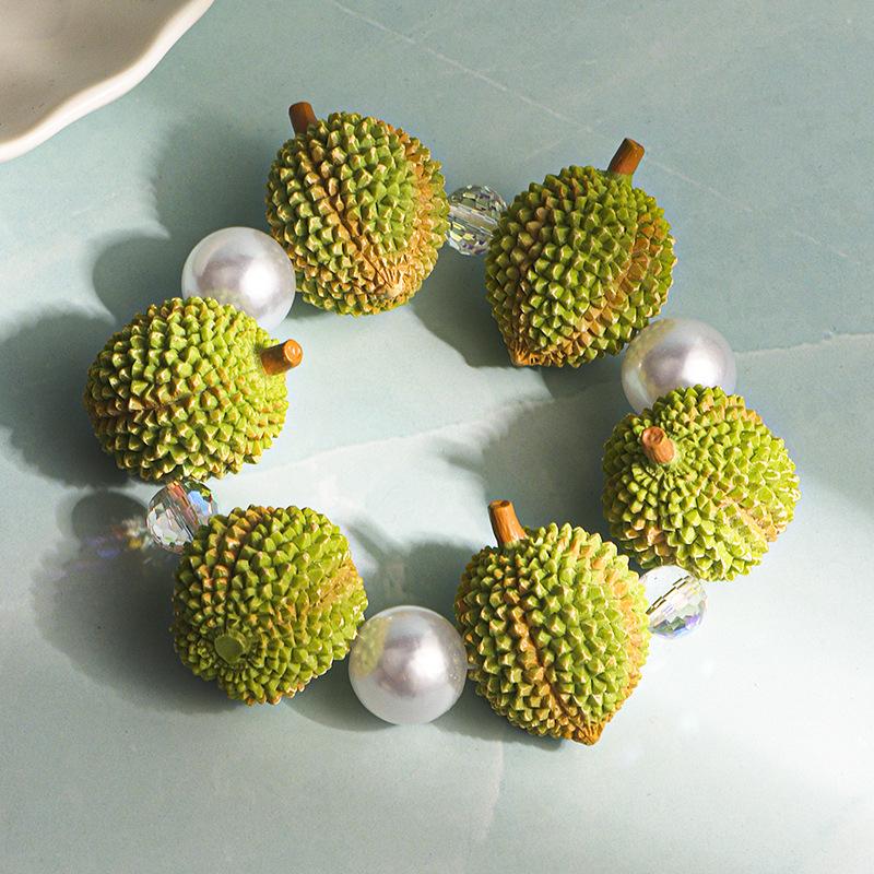 Braccialetto con Perline in Resina Design Frutta e Verdura Simulati Gioielli alla Moda Dopamina Bohemien per Ragazze Adolescenti Regalo