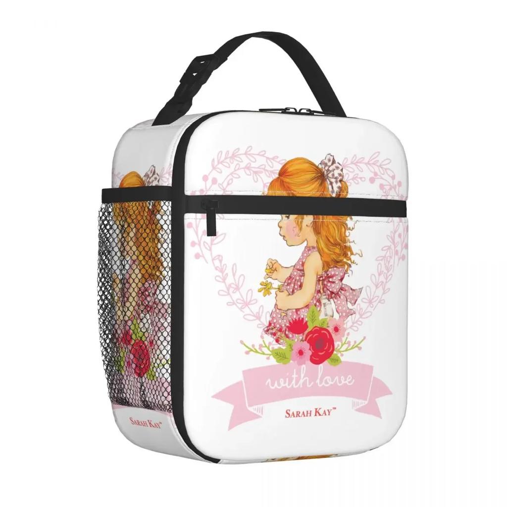 Sarah Kay Girl Country Life Cartoon Thermal Insulated Lunch Bag School Reusable Bento Box Cooler Thermal Food Box