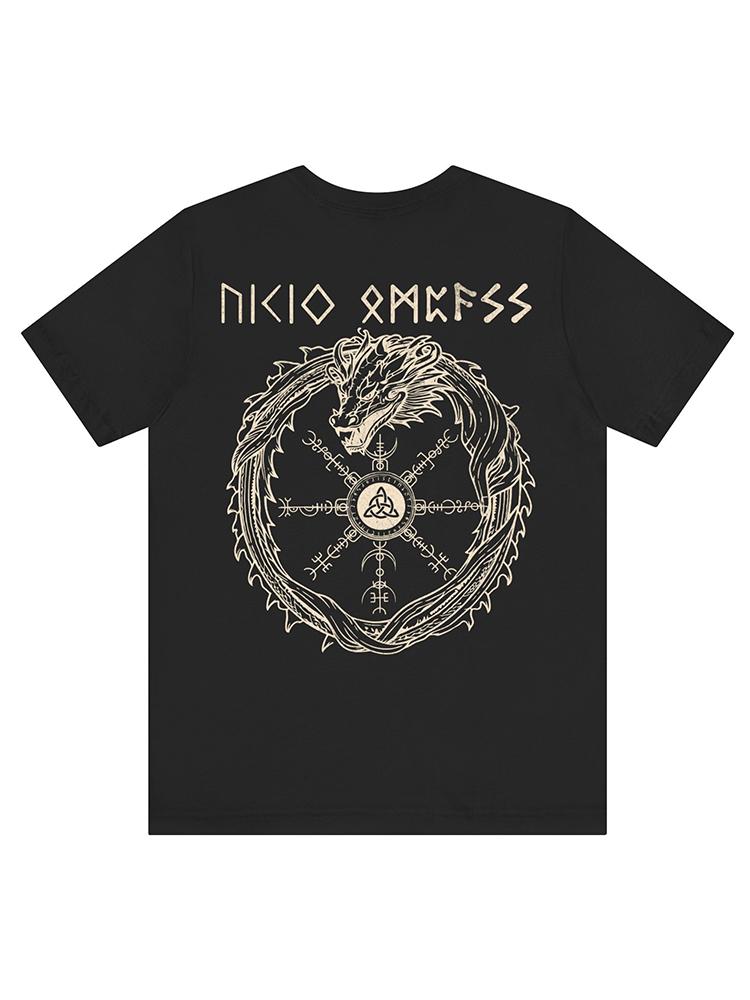 

Dragon Runes Men Cotton TShirt Vintage Retro Grunge Style - Men s Summer Cotton Graphic Tee S разноцветный