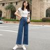 New ArrivAls Open Run Women Ring FlAre DArk Blue A Line jeAns
