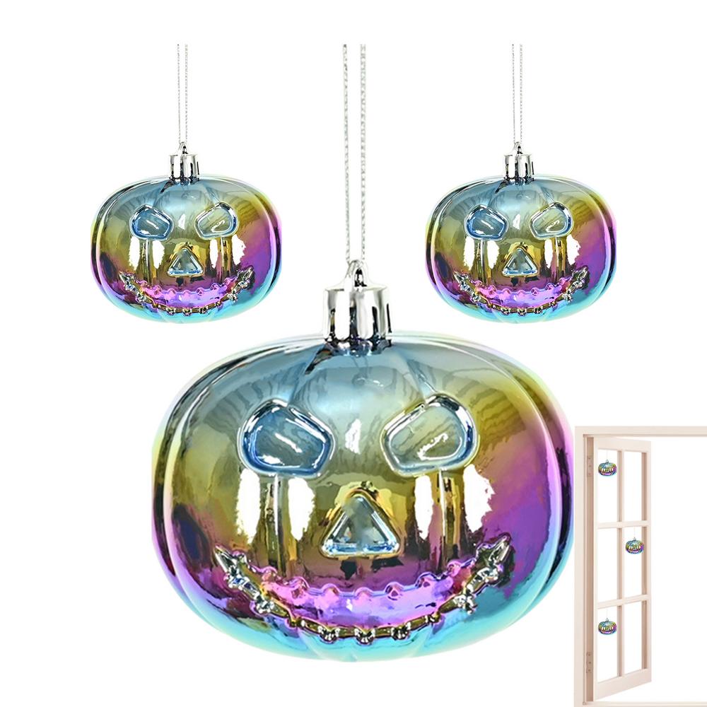Halloween Ornaments For Tree Pumpkin Halloween Tree Decorations Horror Smile Pendants For Christmas Yard Wall Fireplace Door