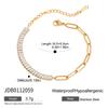 Youthway Versatile Casual Gold Plated Stainless Steel Geometric Rhinestone Tennis Chain Bracelet Necklace Set Sporty Accessories