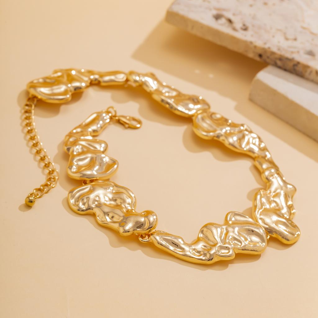 Unique Creative Irregular Big Heavy Metal Chain Necklace for Women Punk Adjustable Choker Link Grunge Jewelry Gift Steampunk Men