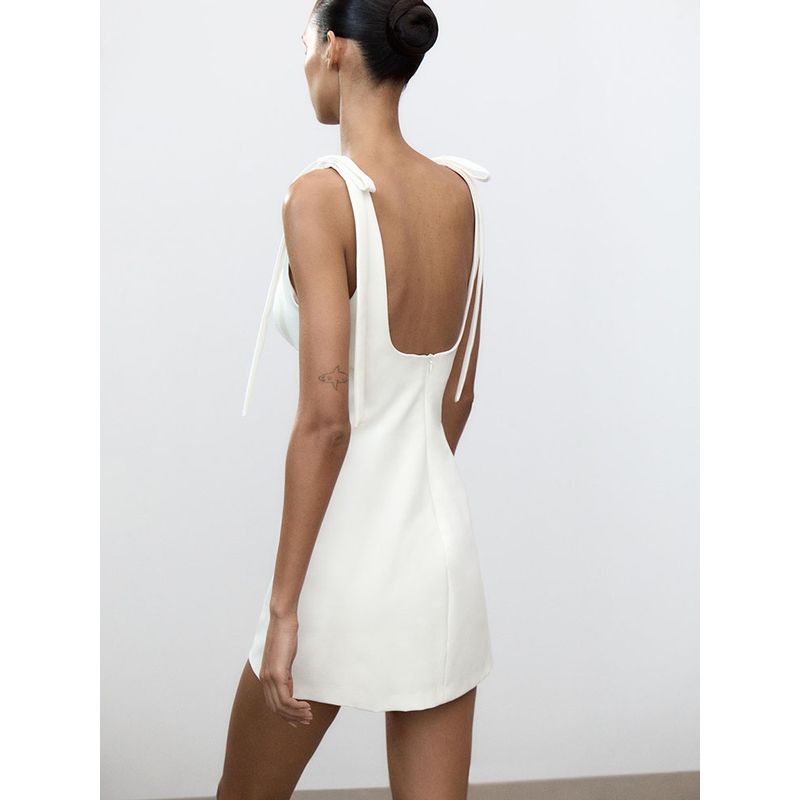 Za2025 Summer New Women Clothes Sexy Sling Bowknot Decoration Small Plaid Short Dress 2180305 047