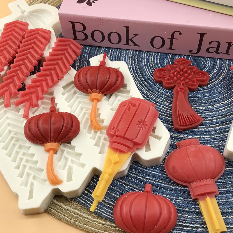 Chinese Knot Lantern Firecracker Cake & Chocolate Mold - Heat Resistant DIY Baking Tool