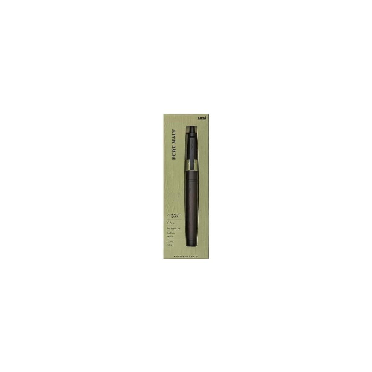 Ballpoint Pen Mitsubishi Pencil Pure Malt Jetstream Inside, 0.5mm, Dark Brown Wooden Barrel