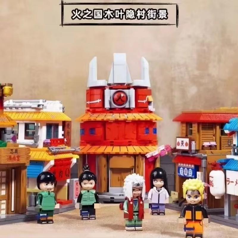 Keeppley Naruto Street View Building Blocks Uzumaki Naruto Hatake Kakashi Model House Toys Children's Puzzle Toys Birthday Gift