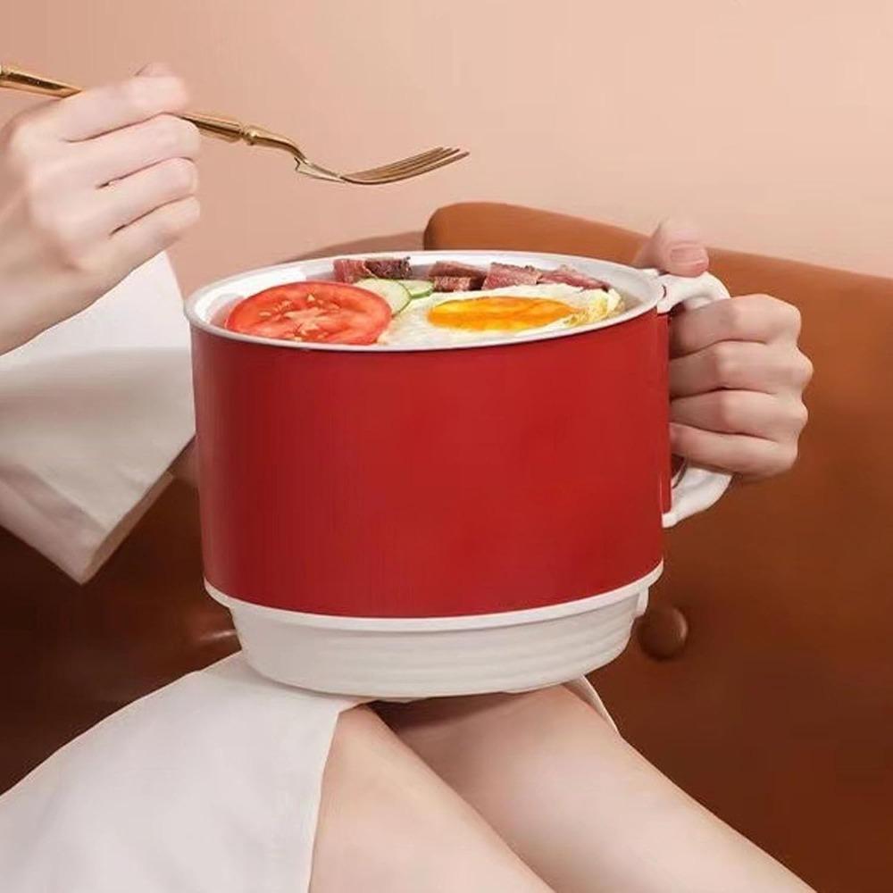 Foldable Handle Electric Cooking Pot 1600ml Capacity Instant Noodle Bowl  Porridge