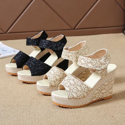 Frauen Keile Sandalen Sommer Mode Mesh Peep Toe Plattform High Heel Frauen Sandalen Sexy Party Kleid Frauen Sandalen