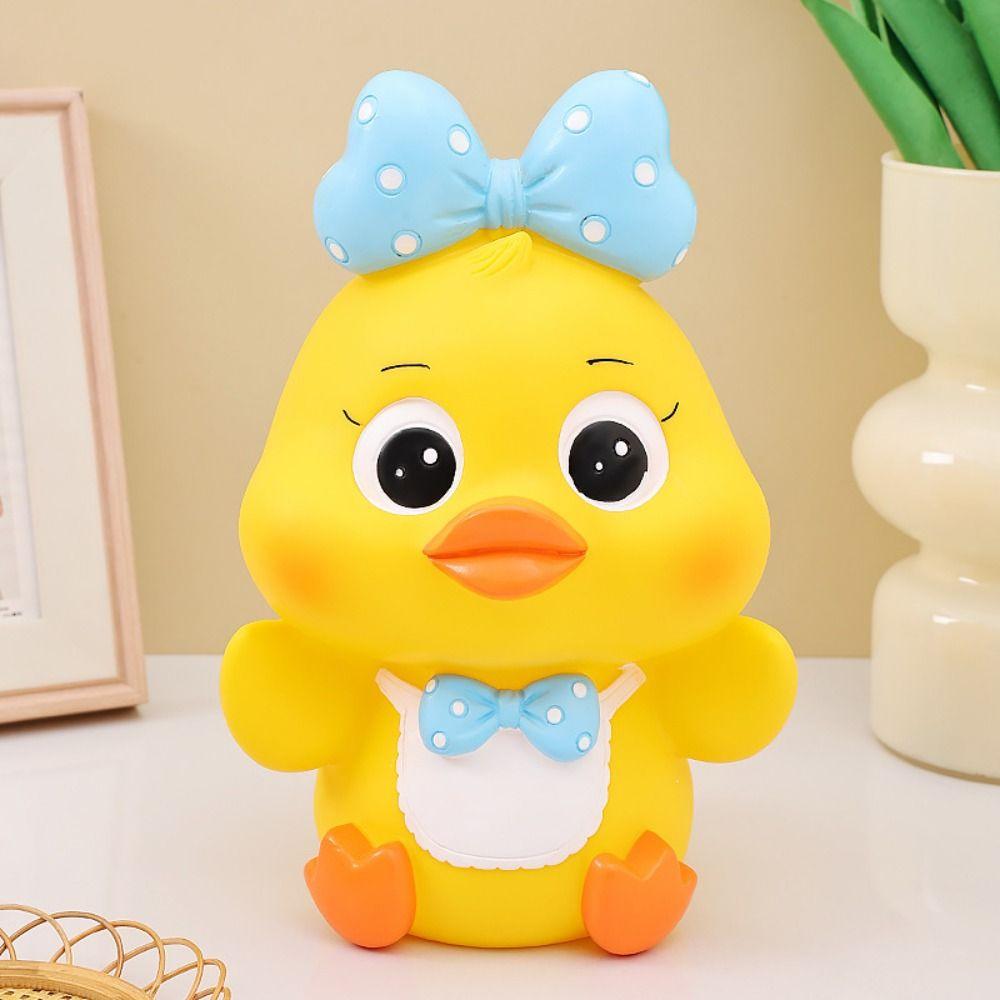 Decorative Cartoon Duck Money Boxes Anti Drop Duck Model Piggy Bank  Home Decoration