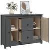 Vidaxl Komoda, Szara, 100X35X74 Cm, Lite Drewno Sosnowe