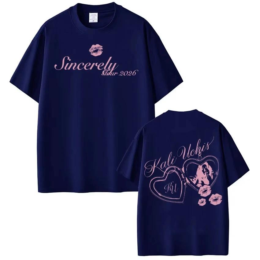 

KALI UCHIS Sincerely Tour 2026 Print Tshirt Men Women Fashion pure cotton Tshirts Summer Harajuku Casual TShirts Streetwear S