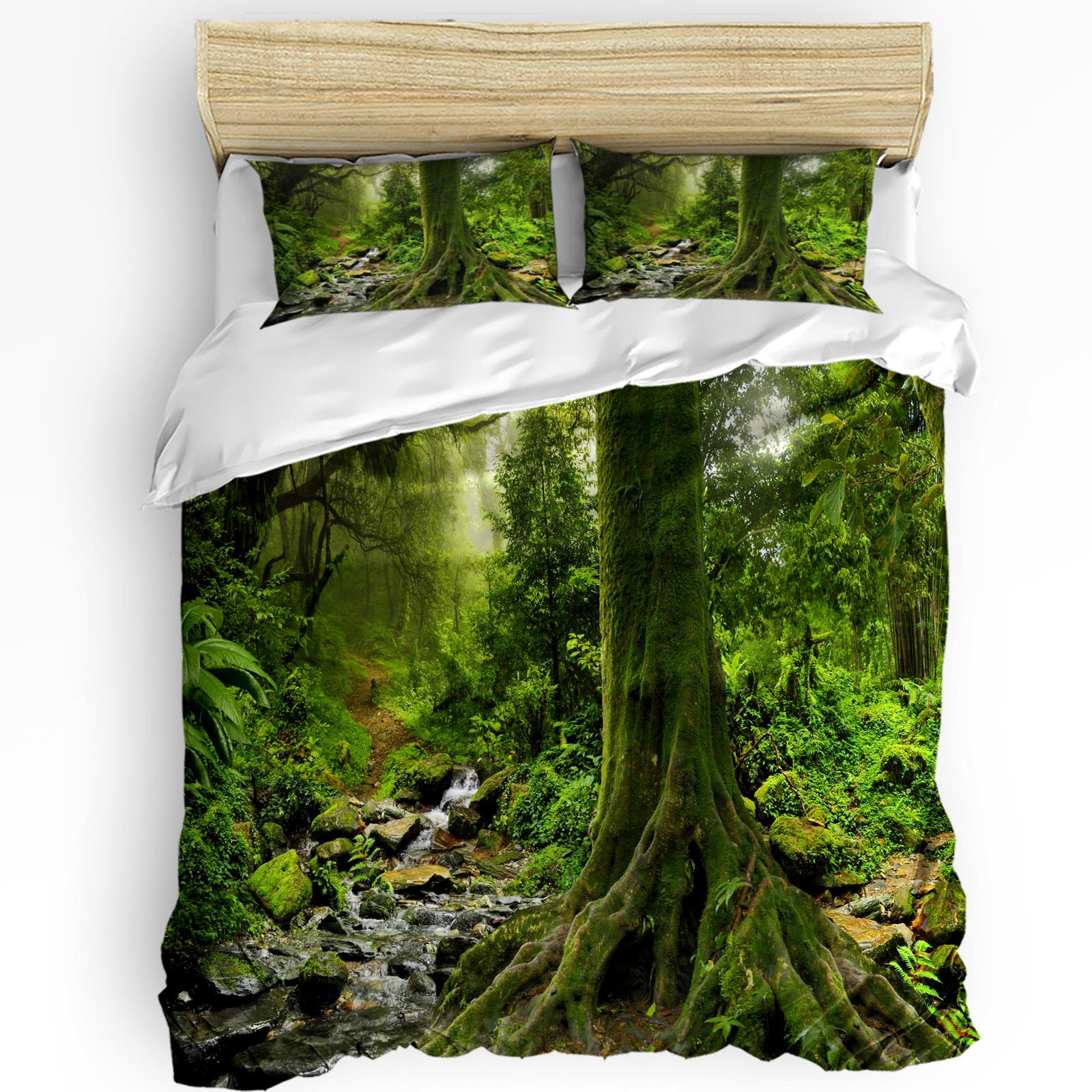 

Landscape Ink Painting Chinese Style 3pcs Bedding Set For Bedroom Double Bed Home Textile Duvet Cover Quilt Cover Pillowcase EU single(135x200cm)