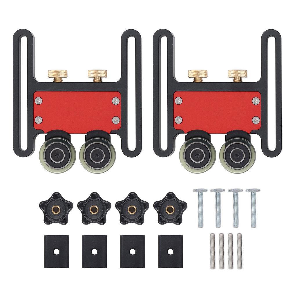 2Pcs Table Saw Feeder Aluminum Alloy 5mm Stroke Double Wheel Bearing Roller Featherboard for Woodworking Projects