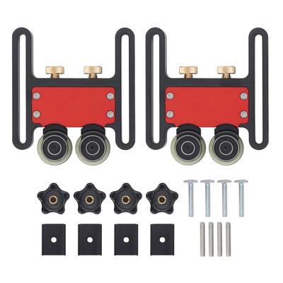 2Pcs Table Saw Feeder Aluminum Alloy 5mm Stroke Double Wheel Bearing Roller Featherboard for Woodwor