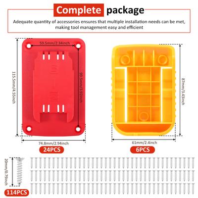 Tool Holder and Battery Holder for Milwaukee M18 18V OR Dewalt 12V 20V Wall Mount Drill Holder Battery Dock for Workshop