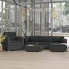 46745 vidaXL Garden Lounge Set 6 Pcs with Cushions Wicker Resin Black