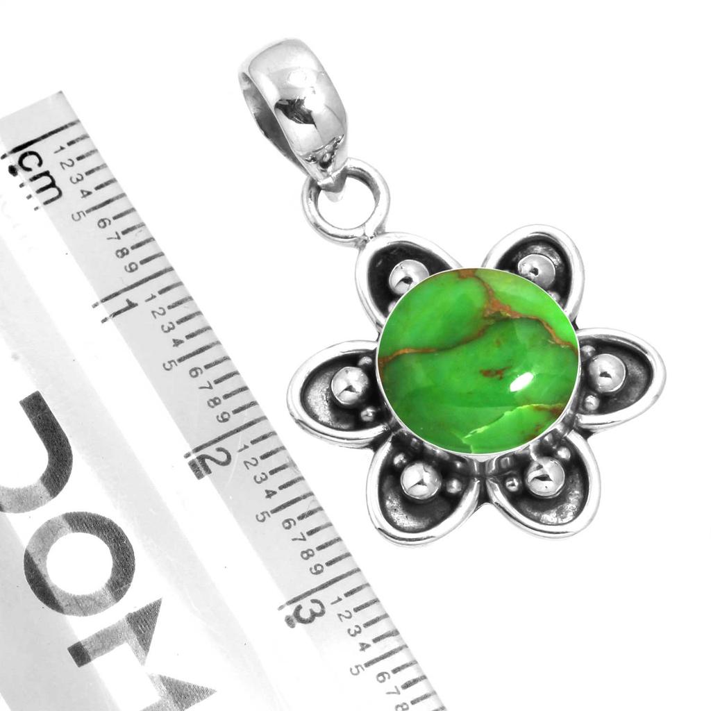 925 Sterling Silver Pendant Women Gemstone Handmade Jewelry Wedding Gift Blue Green Purple Copper Turquoise Pearl Lapis Mother Of Pearl Fashion