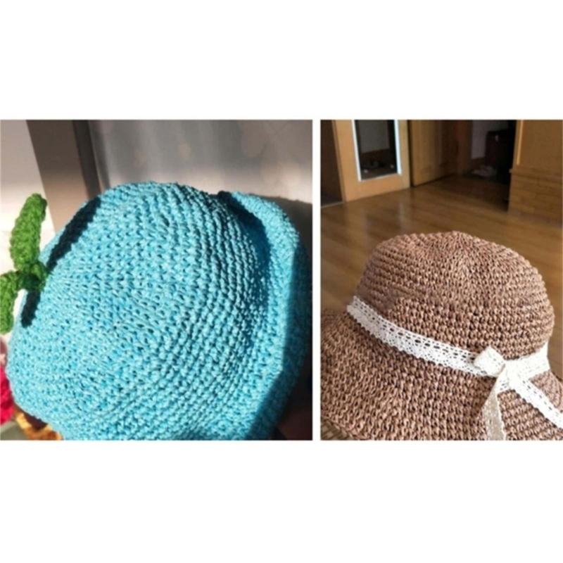 Raffia Yarn Buckwheats Crochet Hat Yarn Beach Bag Yarn, Raffia Crochet Yarn, Crochet Straw Knit Yarn, Knitting Materials