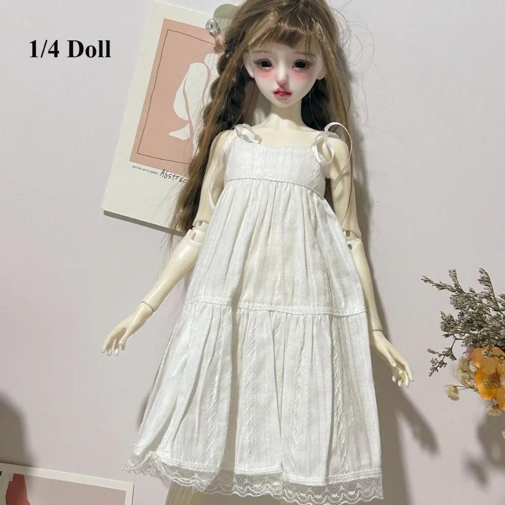 Handmake Strap Lace Floral Dresses Fashion Casual Wears Doll Princess Long Skirt 5 Colors Mini for 1/4 1/6 BJD 30/45cm Dolls