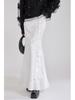 2025 Gothic Victorian Jacquard Fishtail Skirt with Lace-Up Detail