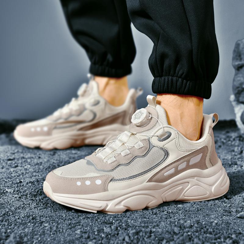 New Chunky Sneakers Men Rotating Button Running Shoes for Women Thick Sole Jogging Sports Shoes Outdoor Commuting Walking Shoes