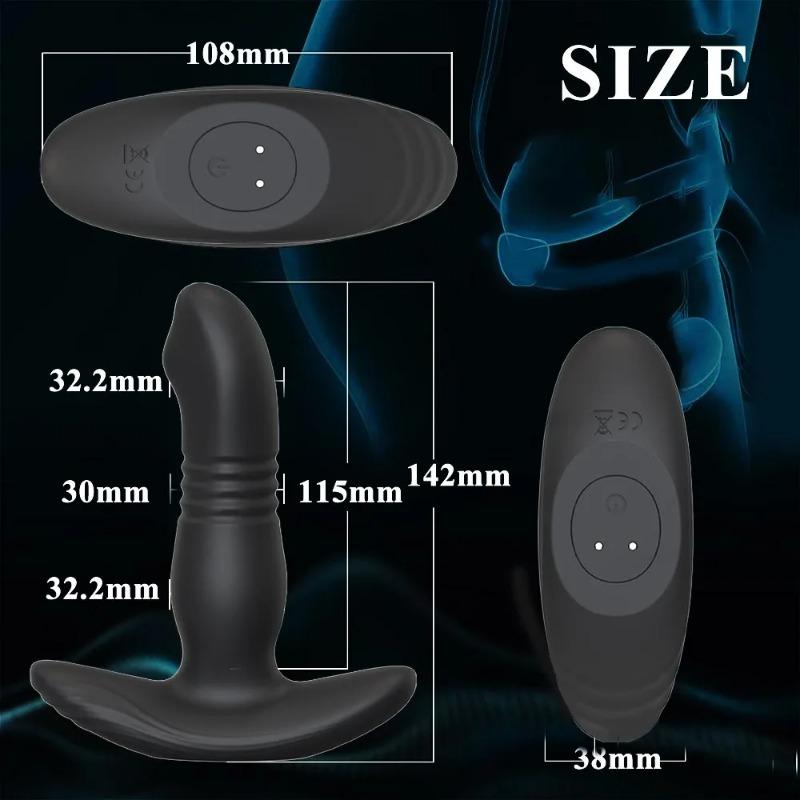 Männliches stoßendes Prostata-Massagegerät, Bluetooth, APP-Steuerung, Teleskop-Butt-Plug, Anal-Vibrator, Männer, schwuler Dildo, Bdsm-Sexspielzeug für Paare