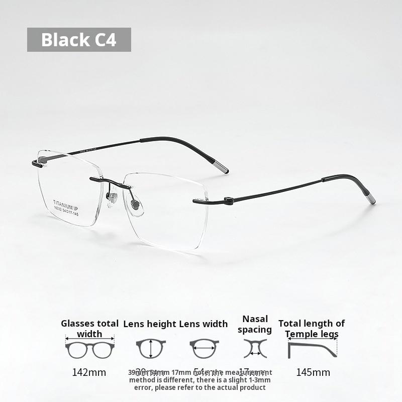 Lzabella Titanium Rectangular rimless Eyeglasses Frame Simple And Stylish Men and Women Lightweight Frameless Glasses 1603