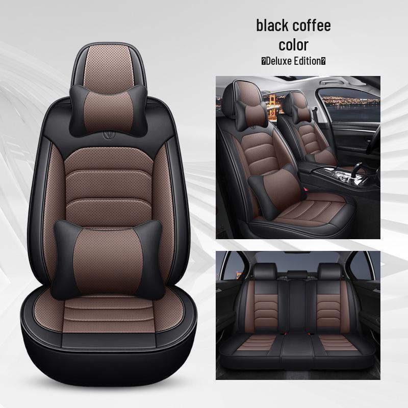 Nappa Leather Full Coverage Car Seat Cover - Five-Seat Cushion for All Seasons