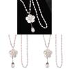 Pearl Necklace For Women Long Floral Pendant With Shell Material For Fashion Jewelry