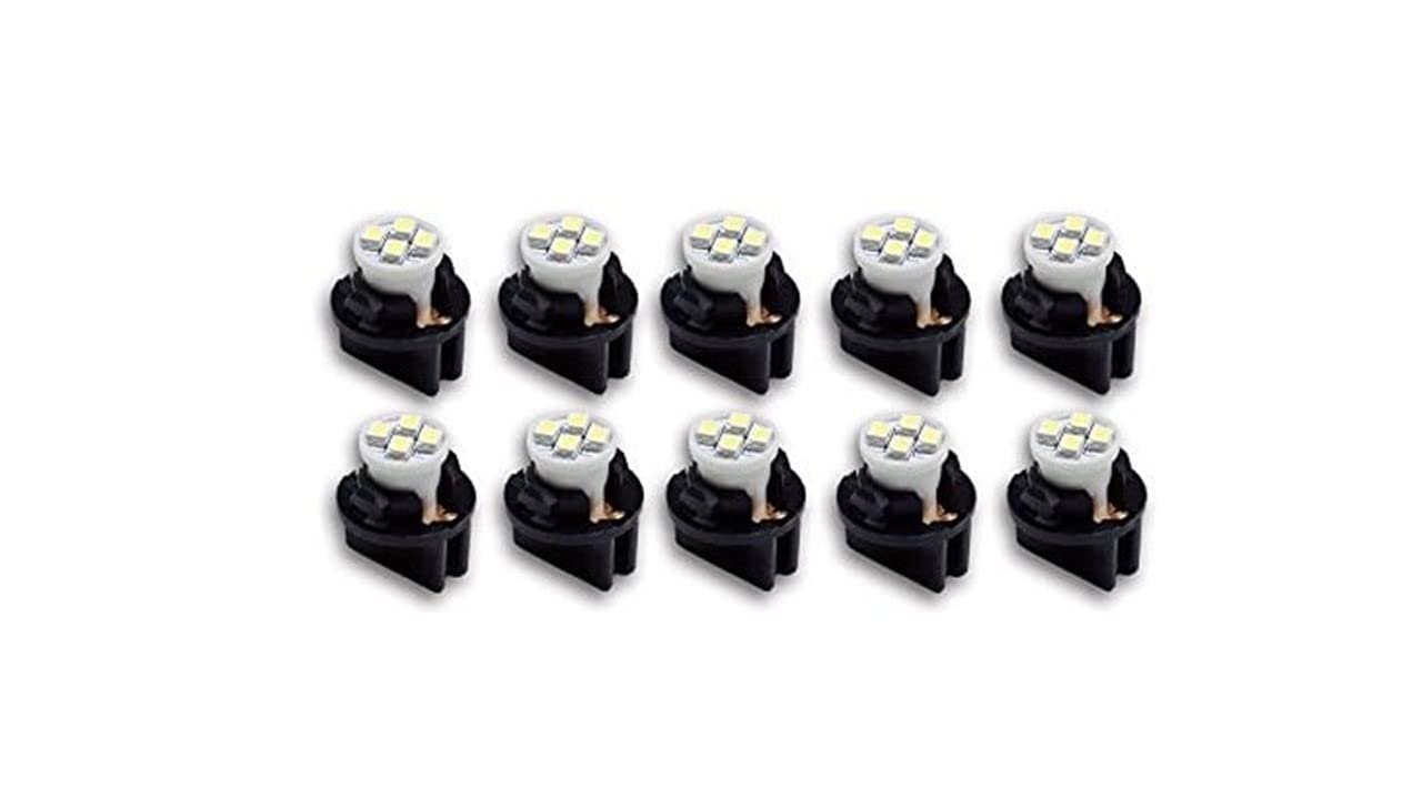 

PA 10pcs T10 LED White 6000K Car Room Lamp/License Plate Light Interior Light 3528 LED Element Bulb 1/2 Socket T10 білий