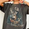 Vintage Hirsch Komfortfarben® Shirt: Unisex Retro Natur T-Shirt, Hirschjagd Ästhetik, Outdoor Ästhetik Grafik T-Shirt, Hirsch Shirt