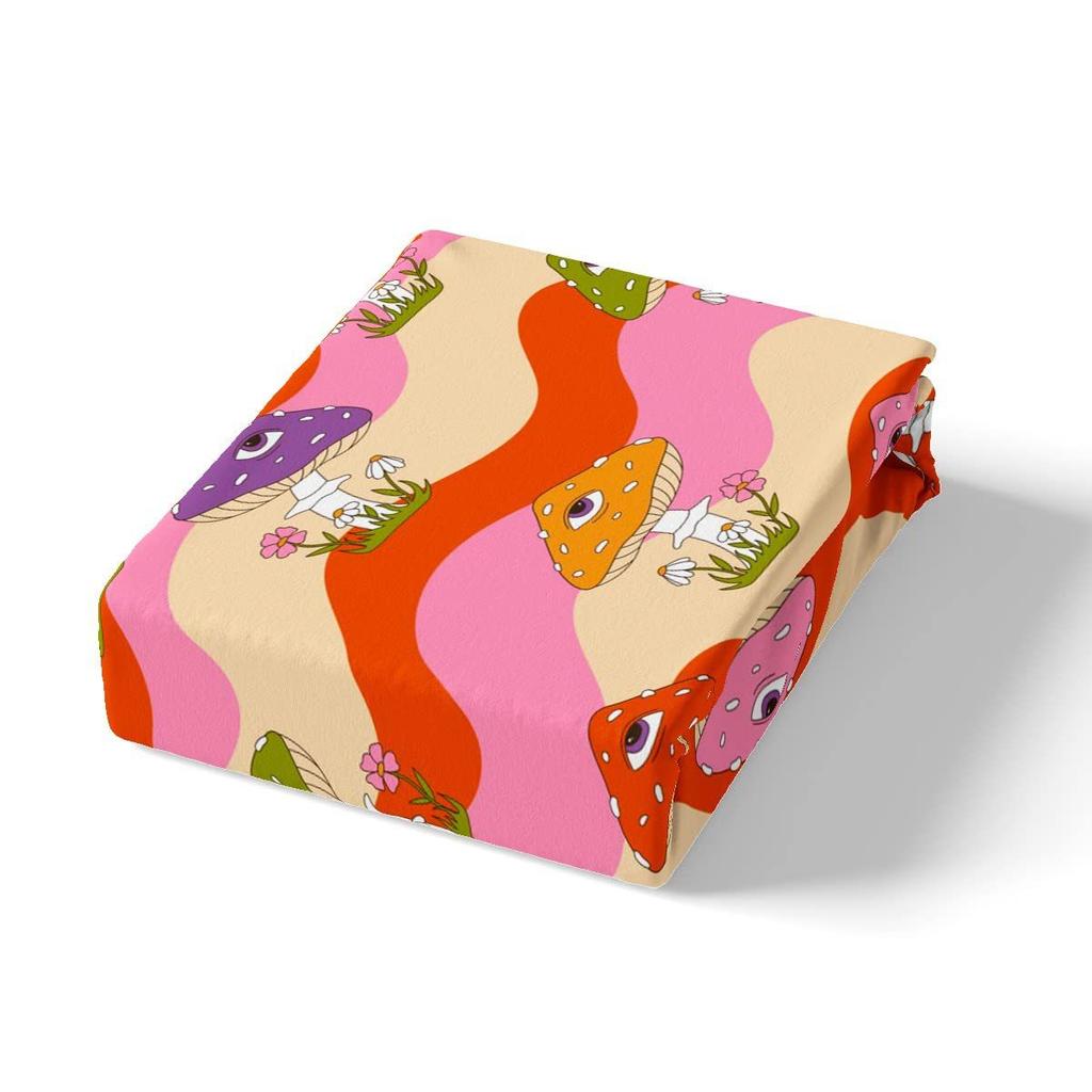 Striped Pattern Bed Hat Three-Piece Digital Printing Bedding Bed Hat Three-Piece Set Children And Adults